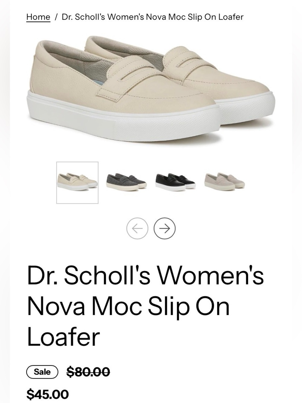 Dr. Scholl's Cream Slip-On Nova Moc Loafer